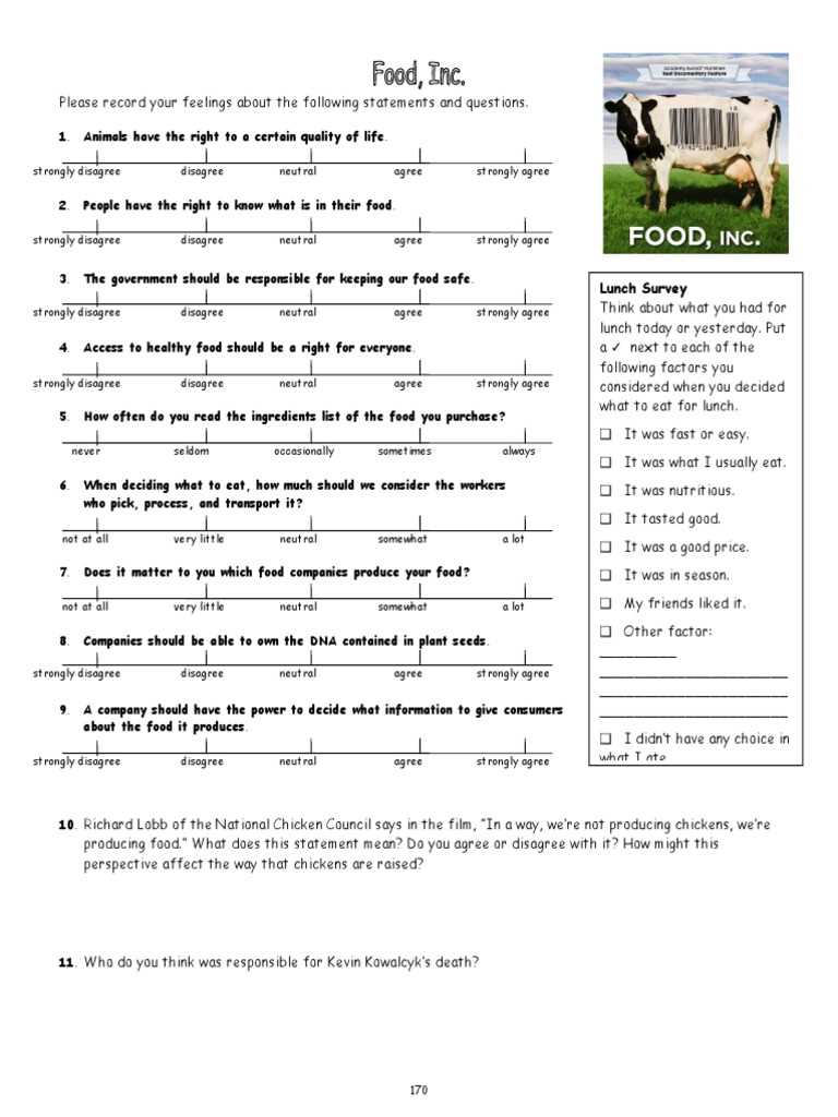 food inc worksheet