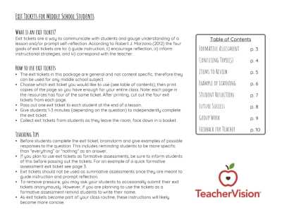 middle school science worksheets