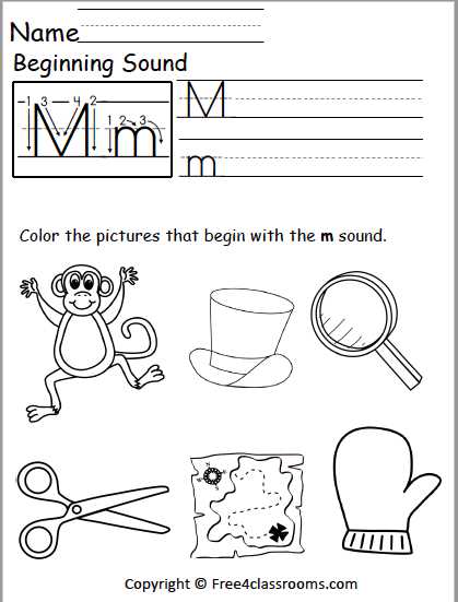 letter m worksheets for kindergarten