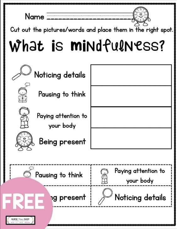 mindfulness worksheets
