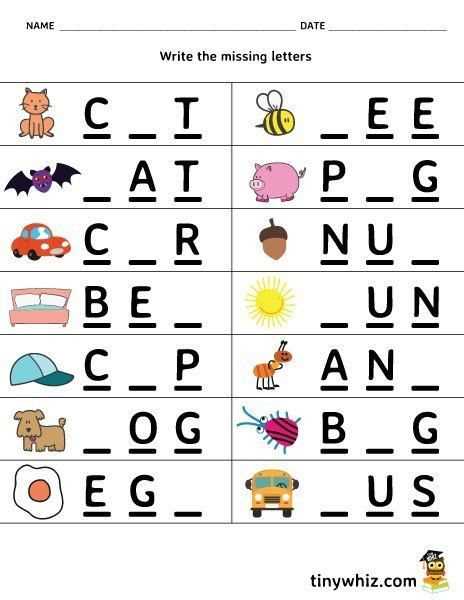 missing letters worksheets for kindergarten