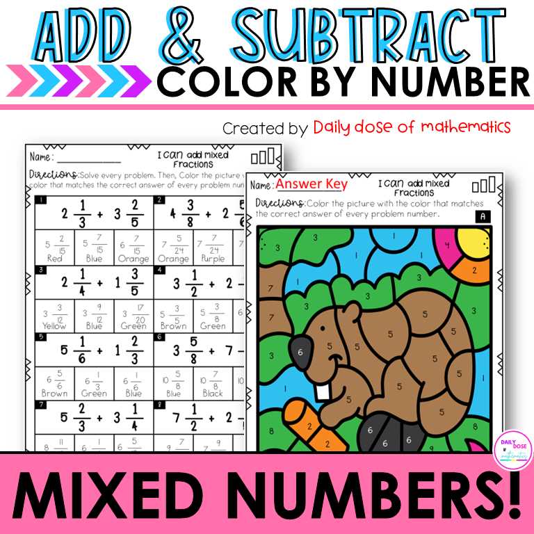 mixed number addition worksheet