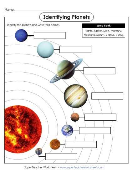 worksheets for space
