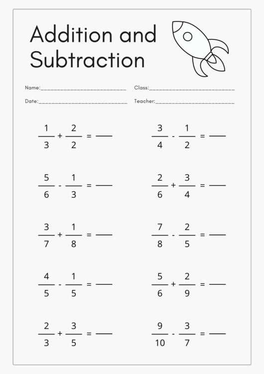 adding fractions year 6 worksheet