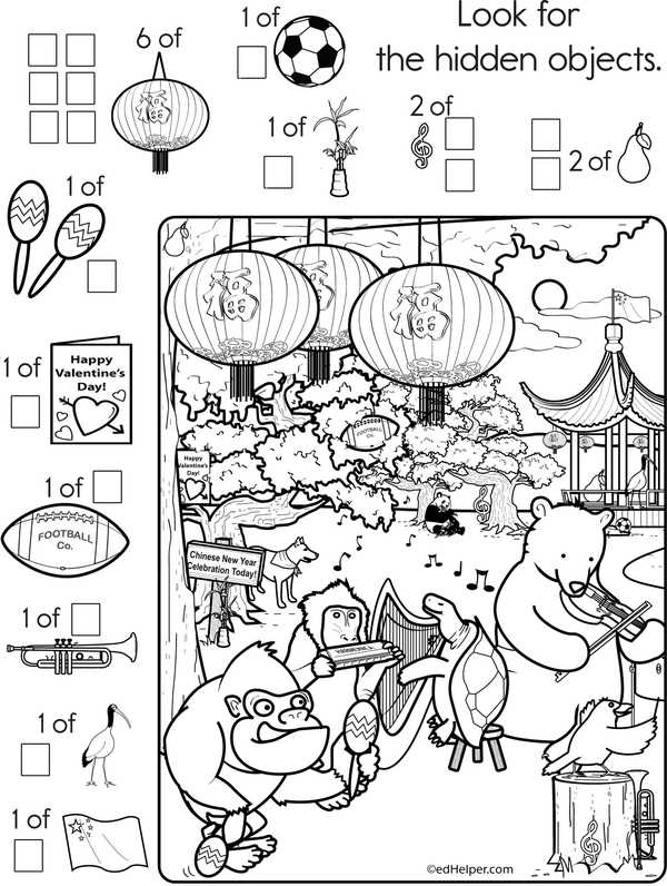 finding hidden objects worksheets