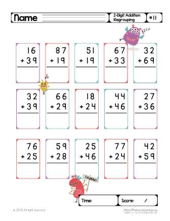 two digit addition with regrouping free worksheets