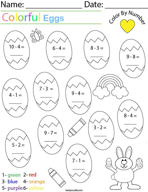 free math worksheets color by number