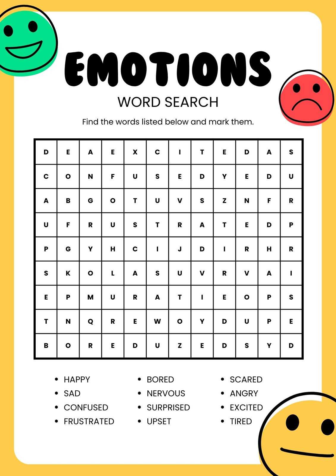 word search worksheet