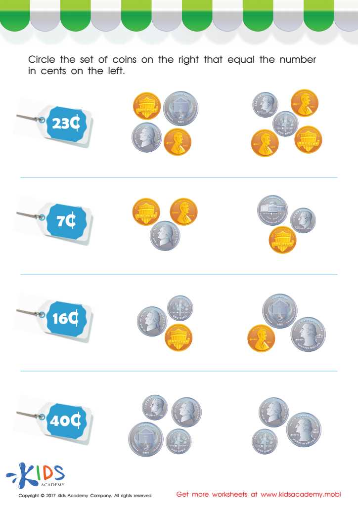 money activities worksheets