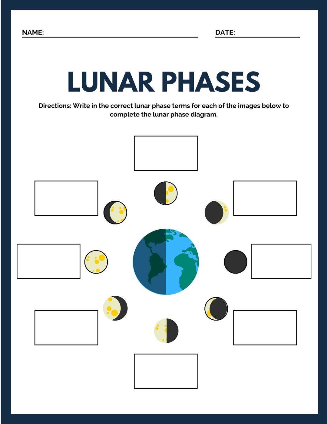 moon cycle worksheet