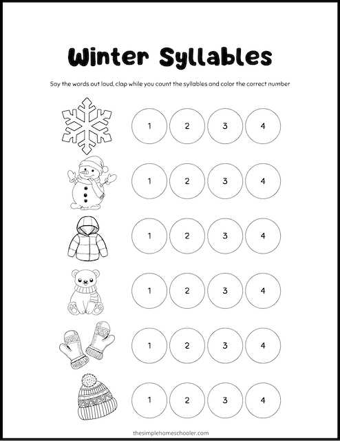 preschool snow worksheets