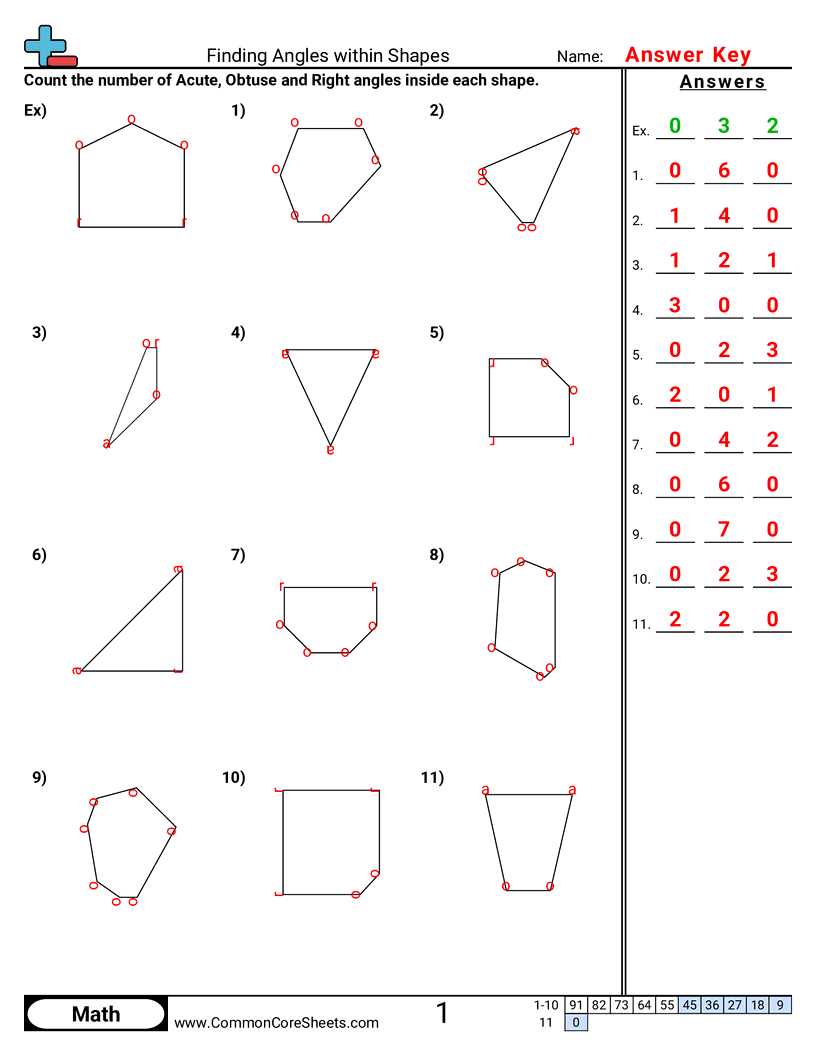 angle practice worksheet