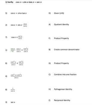 trig identity proofs worksheet