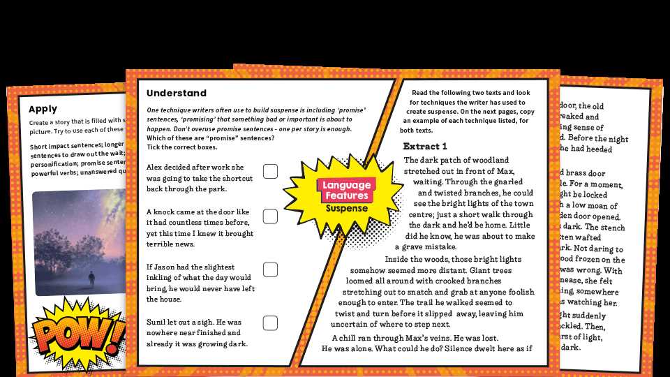 building suspense worksheets