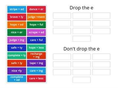 drop the e rule worksheets