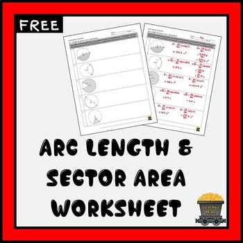 area of a sector and arc length worksheet