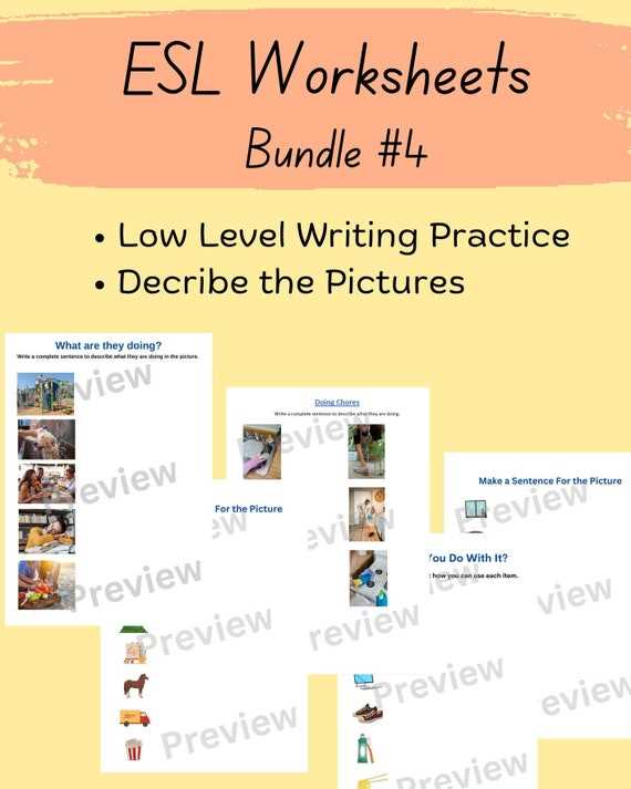 esl writing worksheets