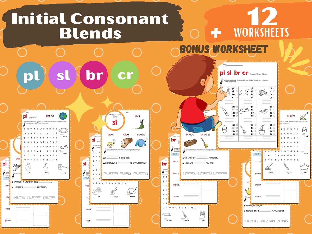 initial consonant blends worksheets