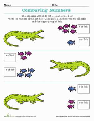 comparing whole numbers worksheets