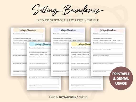 printable setting boundaries worksheet