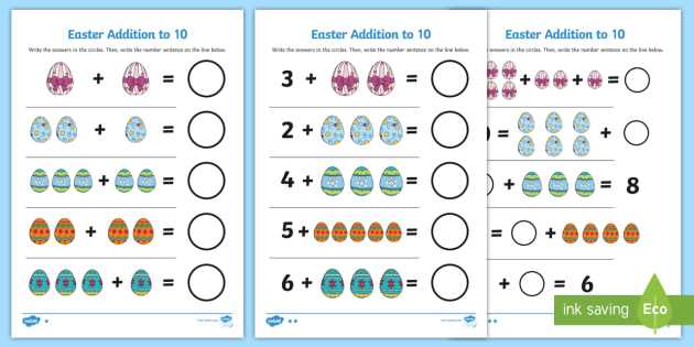 easter adding worksheets