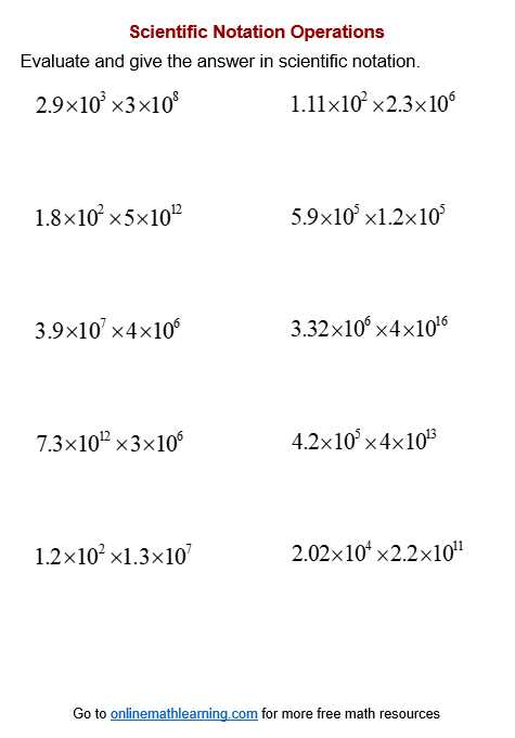 multiplication and division with scientific notation worksheet