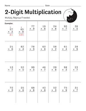 multiplication by two digits worksheets