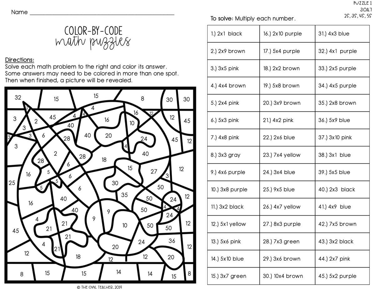multiplication facts coloring worksheets