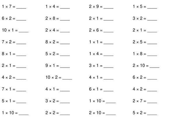multiplication facts practice worksheets