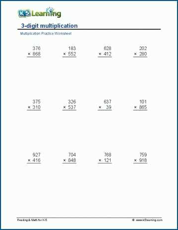 multiplication multi digit worksheets