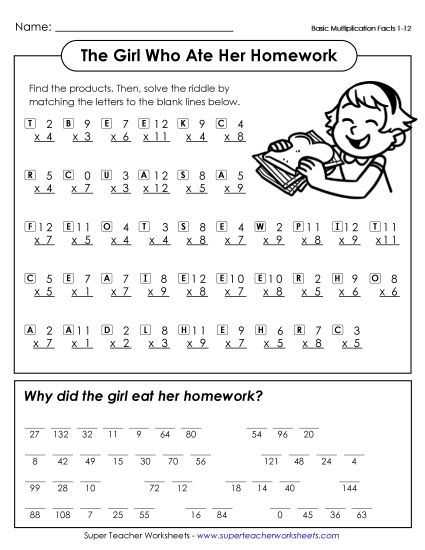 multiplication review worksheets