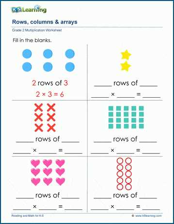 multiplication with arrays worksheets