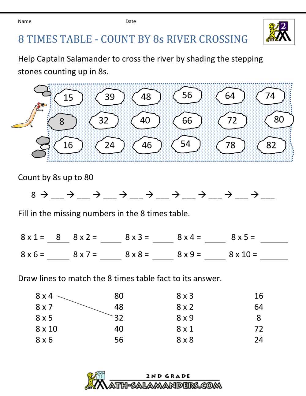 multiplication worksheets 8 times tables