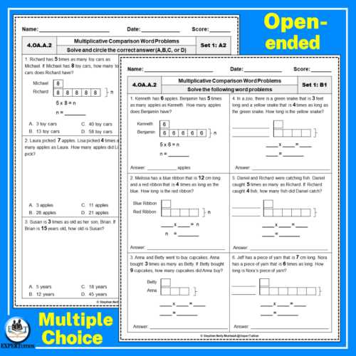 multiplicative comparison worksheets