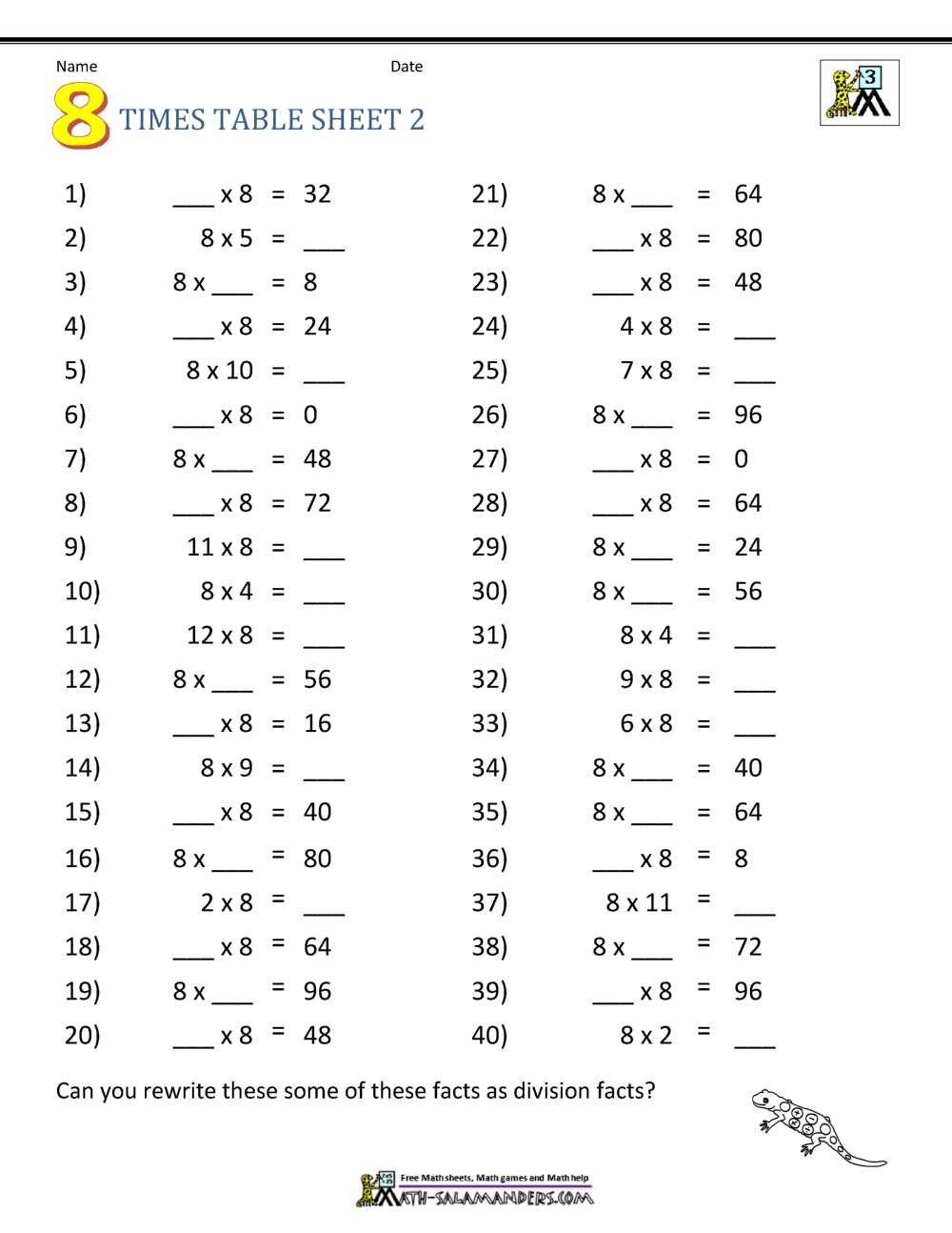 multiply by 11 worksheet