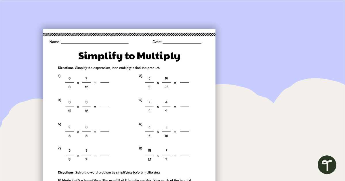 multiply fractions by whole numbers worksheet
