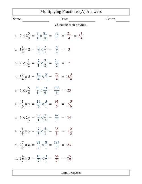 multiplying fractions and whole numbers worksheet