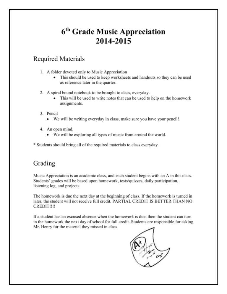 music appreciation worksheets