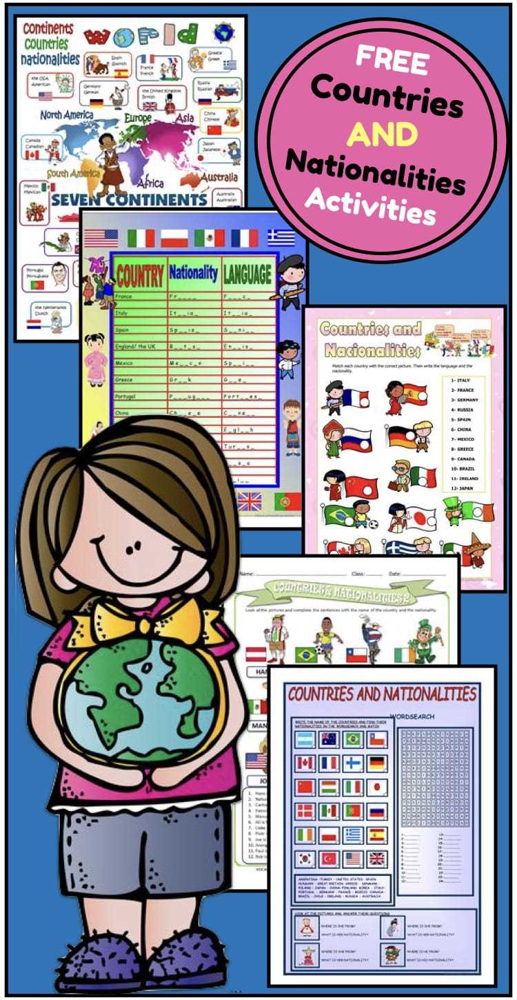 countries nationalities and languages worksheet
