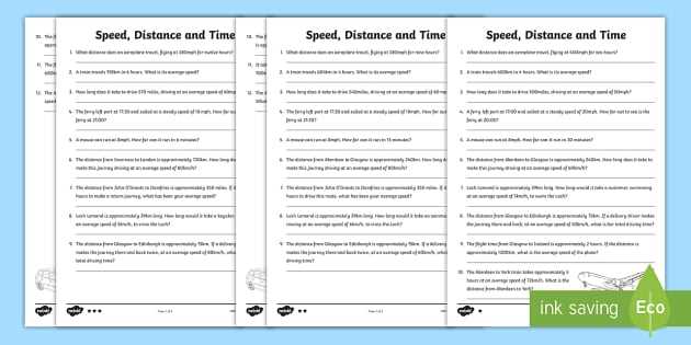speed distance time triangle worksheet