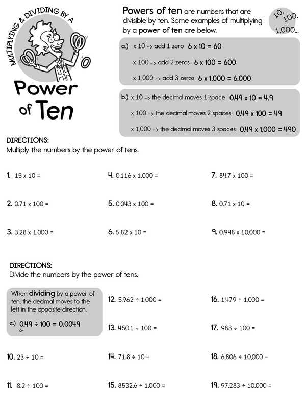 dividing and multiplying by 10 100 and 1000 worksheets