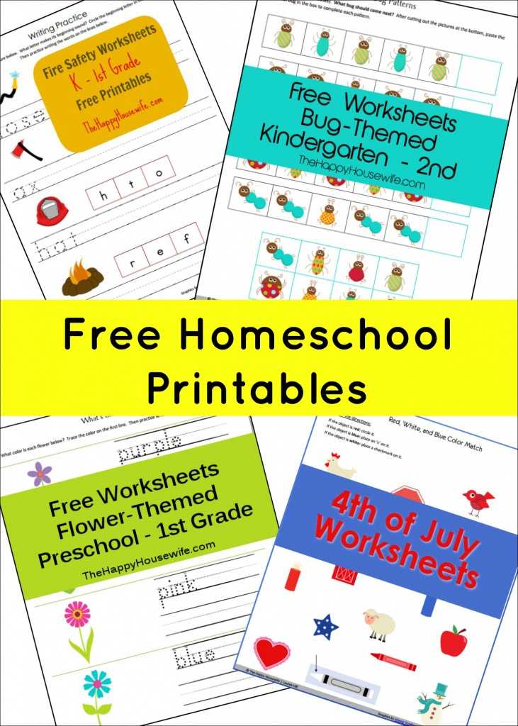 free homeschool worksheets for kindergarten