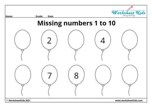 counting 1 to 10 worksheets kindergarten
