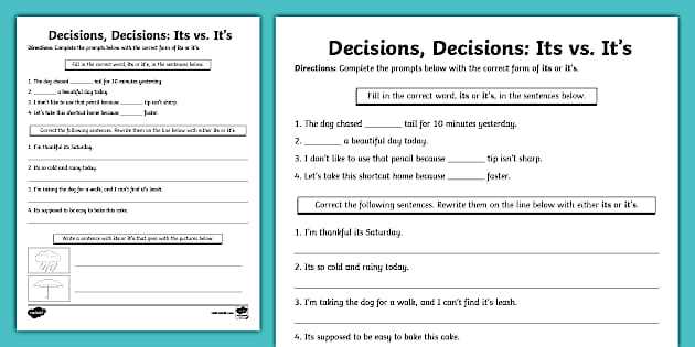 its its worksheet