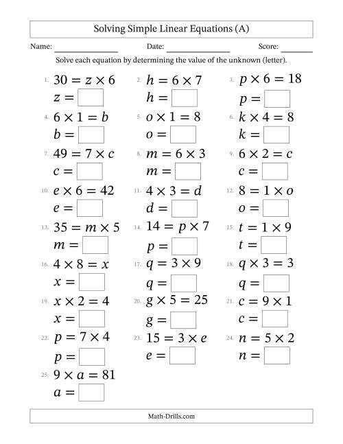 linear equations worksheets free