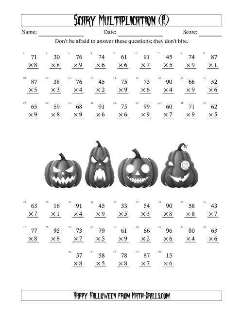 free math worksheets halloween