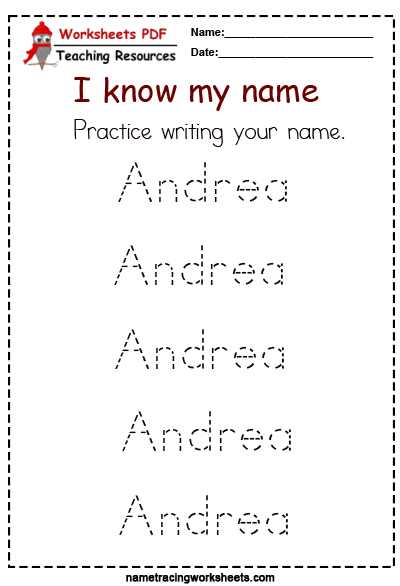 name tracing worksheet