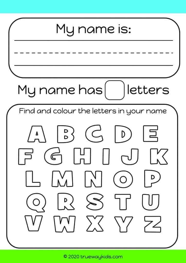 name worksheets for kindergarten