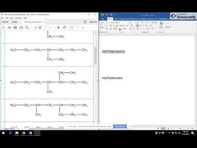 naming alkanes worksheet 1