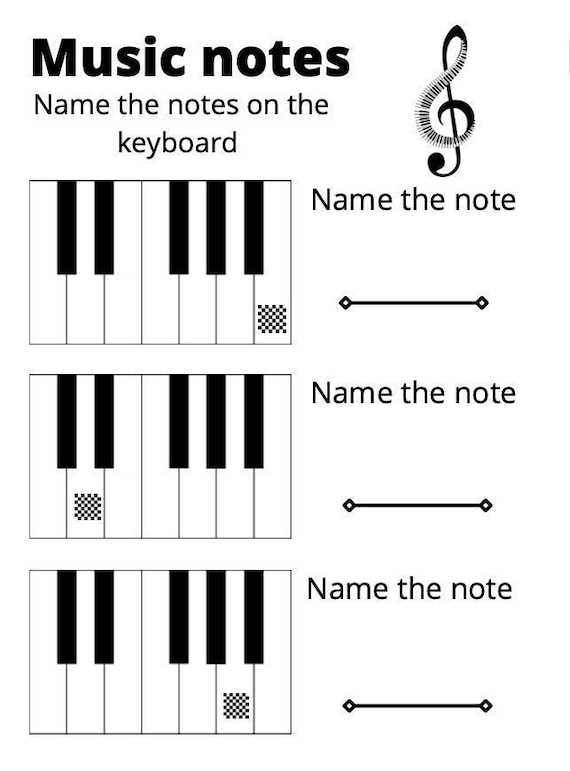 naming music notes worksheet